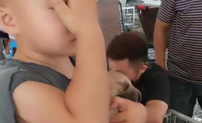 主人要把狗狗卖掉，孩子发现后，扑上来的动作，让父母很为难