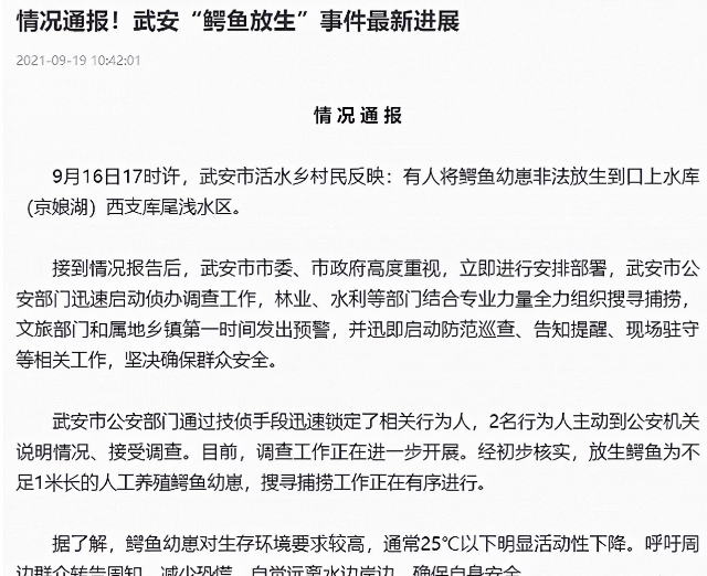 男子在水库中放生鳄鱼幼崽，当地部门紧急捕捞，求求你们别再作了！