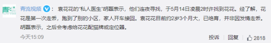 “我在回家路上捡到一只猫，竟是袁爷爷养的猫！”