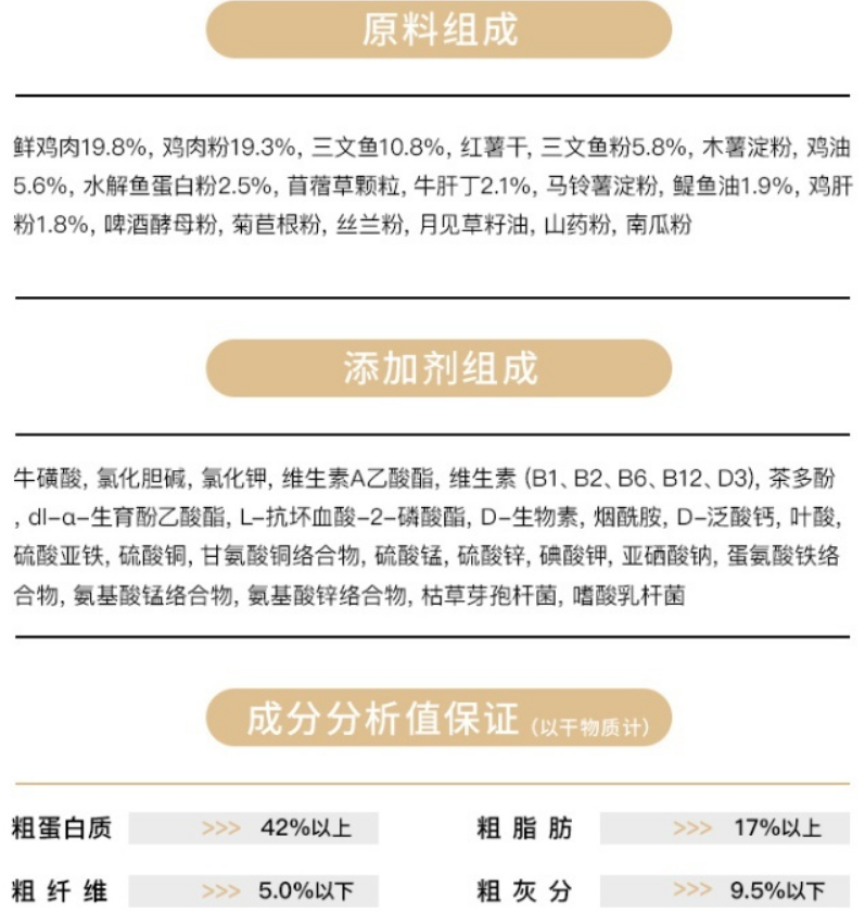 国内领先的猫粮品牌领先猫粮公开配料表 国内领先的猫粮品牌领先猫粮公开配料表