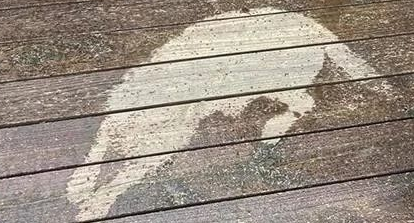 在外面入睡突然下大雨，狗子醒来时看见地面上的印痕，都愣住了