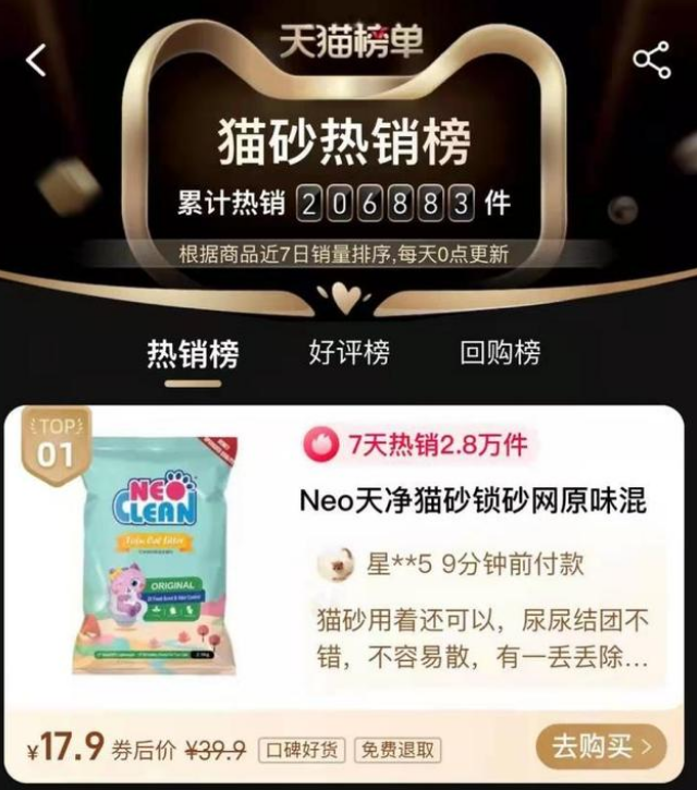 全网售卖NO1的猫砂背后有什么？NeoClean天净猫砂告诉你