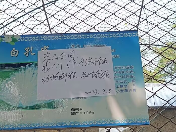 辽宁一动物园拖欠饲养员工资半年，动物将断粮？ 官方：情况属实