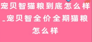 宠贝智猫粮到底怎么样-宠贝智全价全期猫粮怎么样 宠贝智猫粮到底怎么样-宠贝智全价全期猫粮怎么样