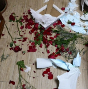 收到一束情人节花，惹二哈醋意大发，二哈：让你在外面有别的狗 
