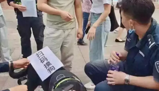深圳街头有警犬“劝诫顾客”，网友：做生意狗不容易啊哈哈哈！