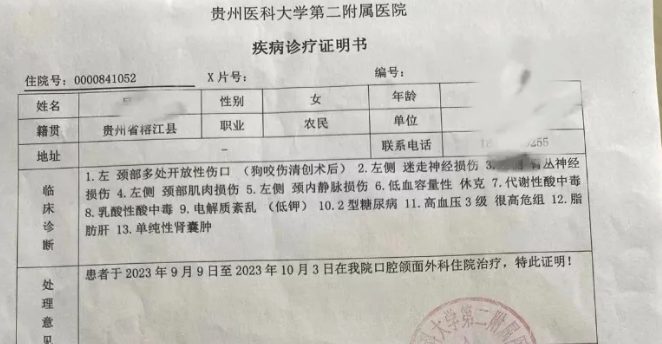 贵州一恶犬咬伤60岁老人和1岁半男童 贵州一恶犬咬伤60岁老人和1岁半男童