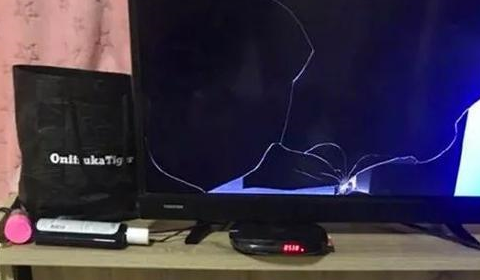 猫咪打碎电视机,主人气的想扔猫,猫咪却满脸无辜的看主人 猫咪打碎电视机,主人气的想扔猫,猫咪却满脸无辜的看主人