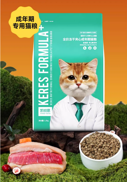 凯锐思新创冻干夹心猫粮,全方位营养一口到位 凯锐思新创冻干夹心猫粮,全方位营养一口到位