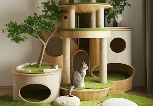小猫喵喵产品线涵盖了猫爬架、猫窝等多个领域 小猫喵喵产品线涵盖了猫爬架、猫窝等多个领域