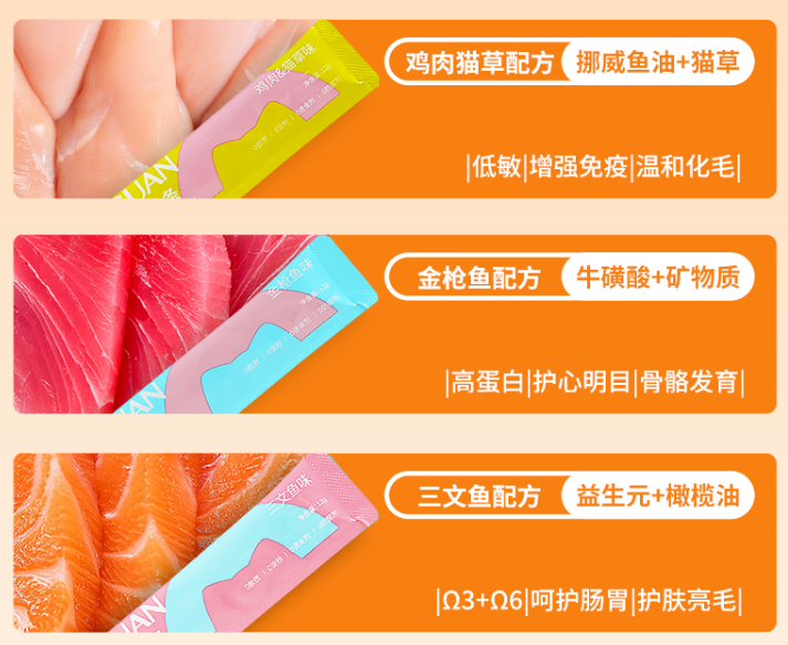 宠领冠猫条采用科学配比工艺,成就美味口感 宠领冠猫条采用科学配比工艺,成就美味口感