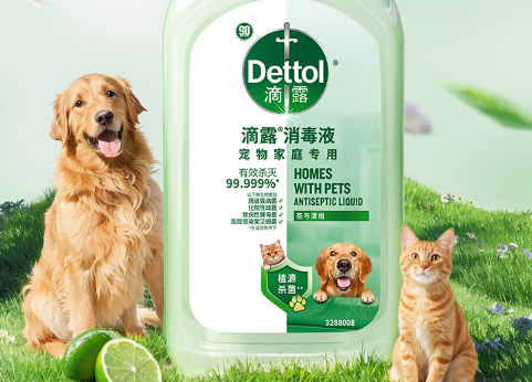 滴露Dettol宠物消毒液：植源配方破解养宠家庭清洁安全难题