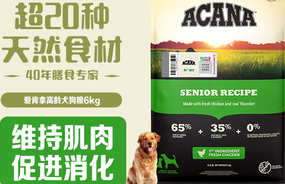 老龄犬狗粮品牌推荐！爱肯拿守护暮年狗狗健康！