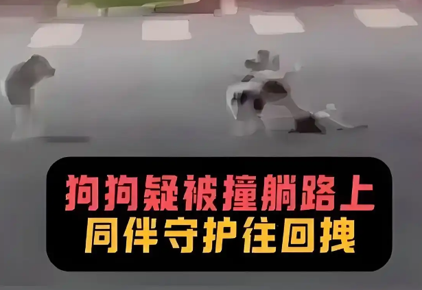 震撼!同伴倒地不起,狗狗集体马路守护大营救 震撼!同伴倒地不起,狗狗集体马路守护大营救