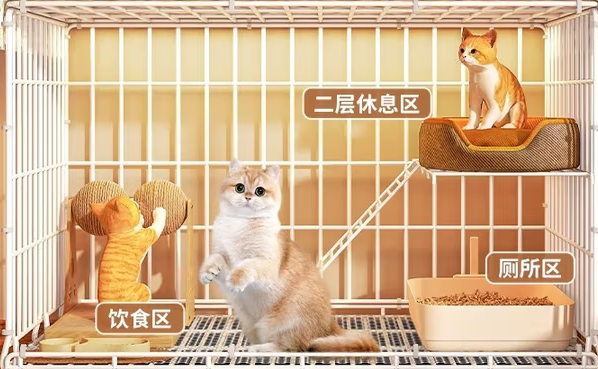 云班双层猫笼子:给猫咪的自由舒适小天地 云班双层猫笼子:给猫咪的自由舒适小天地