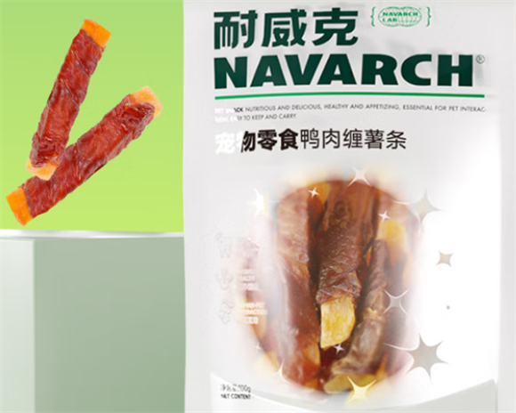 给狗狗买什么品牌零食？耐威克鸭肉缠薯条，荤素搭配营养好