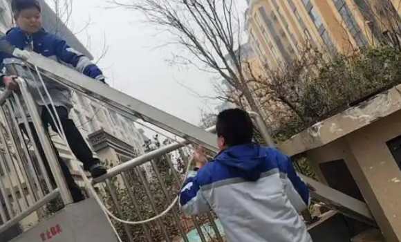 流浪猫被困小区通风竖井,物业和业主合力成功营救 流浪猫被困小区通风竖井,物业和业主合力成功营救