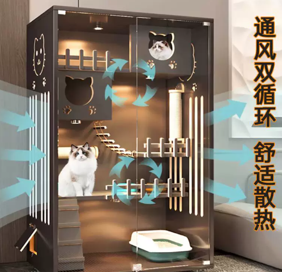 邦可臣超大猫别墅怎么选？实木加厚板材对比普通猫笼优势解析