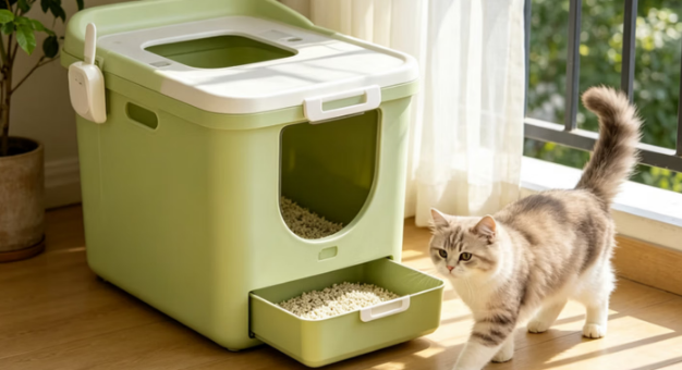 田园顽狗猫砂盆容易发霉吗